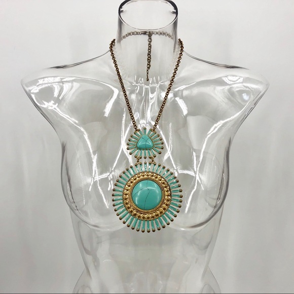 Estate Jewelry - Stunning turquoise necklace on an adjustable chain